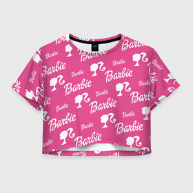 Женская футболка 3D укороченная с принтом Barbie в Белгороде, 100% полиэстер | круглая горловина, длина футболки до линии талии, рукава с отворотами | barbie | барби | кукла
