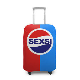 Чехол для чемодана 3D с принтом Sexsi в Белгороде, 86% полиэфир, 14% спандекс | двустороннее нанесение принта, прорези для ручек и колес | антибренд | лого | пепси