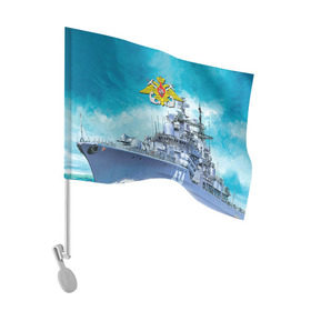 Флаг для автомобиля с принтом ВМФ в Белгороде, 100% полиэстер | Размер: 30*21 см | вмф | корабль | морской флот | россия | рф | силовые структуры