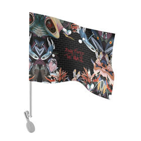 Флаг для автомобиля с принтом Pink Floyd в Белгороде, 100% полиэстер | Размер: 30*21 см | pink floyd | rock | wall | рок