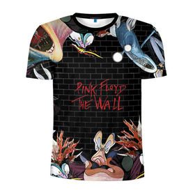 Мужская футболка 3D спортивная с принтом Pink Floyd в Белгороде, 100% полиэстер с улучшенными характеристиками | приталенный силуэт, круглая горловина, широкие плечи, сужается к линии бедра | Тематика изображения на принте: pink floyd | rock | wall | рок