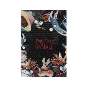Обложка для паспорта матовая кожа с принтом Pink Floyd в Белгороде, натуральная матовая кожа | размер 19,3 х 13,7 см; прозрачные пластиковые крепления | Тематика изображения на принте: pink floyd | rock | wall | рок