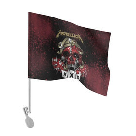 Флаг для автомобиля с принтом Metallica в Белгороде, 100% полиэстер | Размер: 30*21 см | metallica | металл | рок