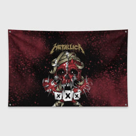 Флаг-баннер с принтом Metallica в Белгороде, 100% полиэстер | размер 67 х 109 см, плотность ткани — 95 г/м2; по краям флага есть четыре люверса для крепления | metallica | металл | рок