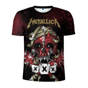 Мужская футболка 3D спортивная с принтом Metallica в Белгороде, 100% полиэстер с улучшенными характеристиками | приталенный силуэт, круглая горловина, широкие плечи, сужается к линии бедра | Тематика изображения на принте: metallica | металл | рок