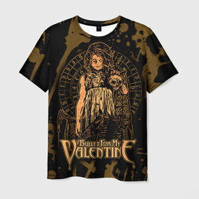 Мужская футболка 3D с принтом Bullet for my valentine в Белгороде, 100% полиэфир | прямой крой, круглый вырез горловины, длина до линии бедер | bullet for my valentine