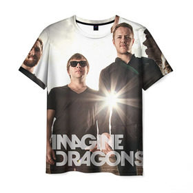 Мужская футболка 3D с принтом Imagine Dragons в Белгороде, 100% полиэфир | прямой крой, круглый вырез горловины, длина до линии бедер | imagine dragons