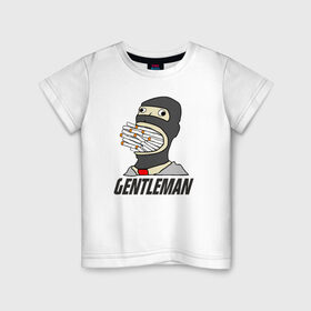 Детская футболка хлопок с принтом Gentleman в Белгороде, 100% хлопок | круглый вырез горловины, полуприлегающий силуэт, длина до линии бедер | team fortress 2 | пиромант | скаут | тим фортресс | шпион