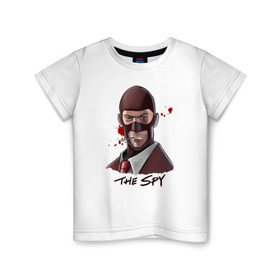Детская футболка хлопок с принтом Шпион в Белгороде, 100% хлопок | круглый вырез горловины, полуприлегающий силуэт, длина до линии бедер | team fortress 2 | пиромант | скаут | тим фортресс | шпион