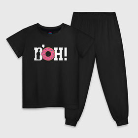 Детская пижама хлопок с принтом DOH! в Белгороде, 100% хлопок |  брюки и футболка прямого кроя, без карманов, на брюках мягкая резинка на поясе и по низу штанин
 | doh the simpsons симпсоны гомер пончик доу