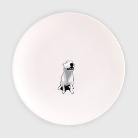 Тарелка с принтом Бультерьер в Белгороде, фарфор | диаметр - 210 мм
диаметр для нанесения принта - 120 мм | пес | собака