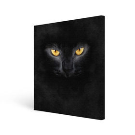 Холст квадратный с принтом Черная кошка в Белгороде, 100% ПВХ |  | глаза | киса | кот | котик | кошка | черная кошка