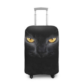 Чехол для чемодана 3D с принтом Черная кошка в Белгороде, 86% полиэфир, 14% спандекс | двустороннее нанесение принта, прорези для ручек и колес | глаза | киса | кот | котик | кошка | черная кошка