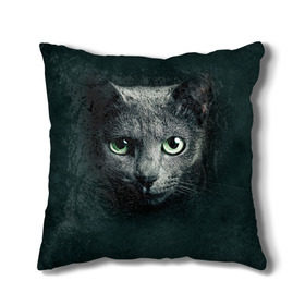Подушка 3D с принтом Серый кот в Белгороде, наволочка – 100% полиэстер, наполнитель – холлофайбер (легкий наполнитель, не вызывает аллергию). | состоит из подушки и наволочки. Наволочка на молнии, легко снимается для стирки | киса | кот | котик | кошка | серый кот