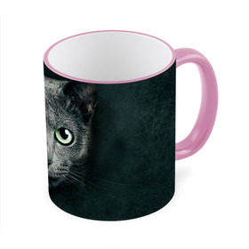 Кружка 3D с принтом Серый кот в Белгороде, керамика | ёмкость 330 мл | Тематика изображения на принте: киса | кот | котик | кошка | серый кот