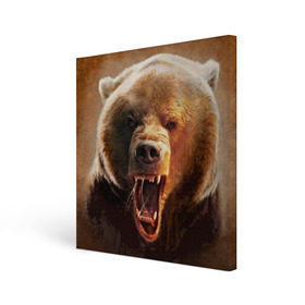 Холст квадратный с принтом Медведь в Белгороде, 100% ПВХ |  | Тематика изображения на принте: медведь | мишка