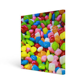 Холст квадратный с принтом Конфетки в Белгороде, 100% ПВХ |  | Тематика изображения на принте: вкусности | конфеты | мармелад | сладости