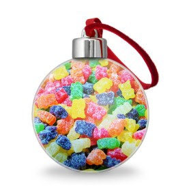 Ёлочный шар с принтом Мармеладные мишки в Белгороде, Пластик | Диаметр: 77 мм | Тематика изображения на принте: вкусности | конфеты | мармелад | мишки | сладости