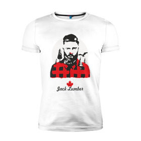 Мужская футболка премиум с принтом Канадский лесоруб в Белгороде, 92% хлопок, 8% лайкра | приталенный силуэт, круглый вырез ворота, длина до линии бедра, короткий рукав | борода
