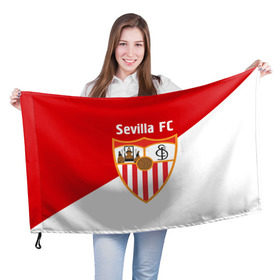 Флаг 3D с принтом Севилья в Белгороде, 100% полиэстер | плотность ткани — 95 г/м2, размер — 67 х 109 см. Принт наносится с одной стороны | sevilla | севилья | спорт | фк | футбол