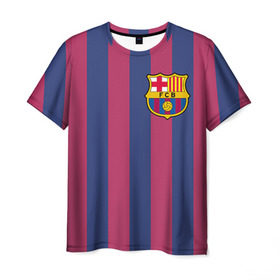 Мужская футболка 3D с принтом Suarez в Белгороде, 100% полиэфир | прямой крой, круглый вырез горловины, длина до линии бедер | barcelona | suarez | барка | барселона | суарес | фк | футбол
