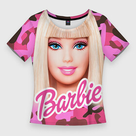 Женская футболка 3D Slim с принтом Барби в Белгороде,  |  | swag | барки | девушкам | камуфляж | свэг