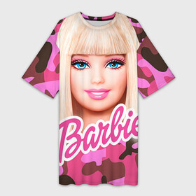 Платье-футболка 3D с принтом Барби в Белгороде,  |  | Тематика изображения на принте: swag | барки | девушкам | камуфляж | свэг