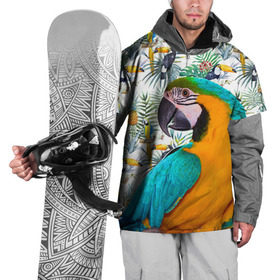 Накидка на куртку 3D с принтом Попугаи в Белгороде, 100% полиэстер |  | myparrots | parrot | ара | листья | орнамент | попугаи | птицы | рай | синежелтый | тукан | узор | цветы