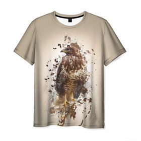 Мужская футболка 3D с принтом Птица в Белгороде, 100% полиэфир | прямой крой, круглый вырез горловины, длина до линии бедер | myparrots | орел | перья | птицы | сокол | хищная