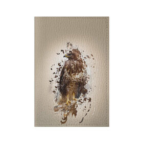 Обложка для паспорта матовая кожа с принтом Птица в Белгороде, натуральная матовая кожа | размер 19,3 х 13,7 см; прозрачные пластиковые крепления | myparrots | орел | перья | птицы | сокол | хищная