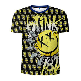 Мужская футболка 3D спортивная с принтом Blink 182 в Белгороде, 100% полиэстер с улучшенными характеристиками | приталенный силуэт, круглая горловина, широкие плечи, сужается к линии бедра | Тематика изображения на принте: 