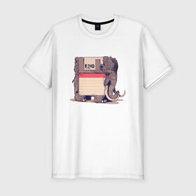 Мужская футболка премиум с принтом Вымершие виды в Белгороде, 92% хлопок, 8% лайкра | приталенный силуэт, круглый вырез ворота, длина до линии бедра, короткий рукав | Тематика изображения на принте: слон