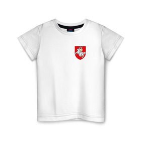 Детская футболка хлопок с принтом Пагоня (Погоня) в Белгороде, 100% хлопок | круглый вырез горловины, полуприлегающий силуэт, длина до линии бедер | Тематика изображения на принте: 