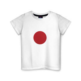 Детская футболка хлопок с принтом Япония минимализм в Белгороде, 100% хлопок | круглый вырез горловины, полуприлегающий силуэт, длина до линии бедер | круг | минимализм | японский флагяпония