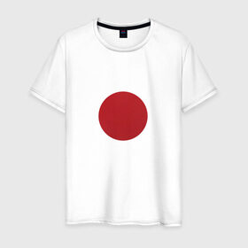 Мужская футболка хлопок с принтом Япония минимализм в Белгороде, 100% хлопок | прямой крой, круглый вырез горловины, длина до линии бедер, слегка спущенное плечо. | круг | минимализм | японский флагяпония