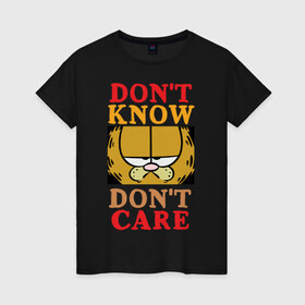Женская футболка хлопок с принтом Garfield в Белгороде, 100% хлопок | прямой крой, круглый вырез горловины, длина до линии бедер, слегка спущенное плечо | 