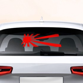 Наклейка на авто - для заднего стекла с принтом jdm солнце в Белгороде, ПВХ | Точные размеры наклейки зависят от выбранного изображения (ширина не больше 75 мм, высота не больше 45 мм) | jdm | авто | солнце | япония