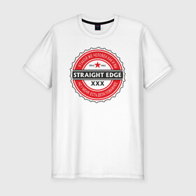 Мужская футболка премиум с принтом Straight edge в Белгороде, 92% хлопок, 8% лайкра | приталенный силуэт, круглый вырез ворота, длина до линии бедра, короткий рукав | 