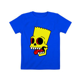 Детская футболка хлопок с принтом Барт Симпсон. Зомби в Белгороде, 100% хлопок | круглый вырез горловины, полуприлегающий силуэт, длина до линии бедер | зомби