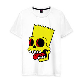 Мужская футболка хлопок с принтом Барт Симпсон. Зомби в Белгороде, 100% хлопок | прямой крой, круглый вырез горловины, длина до линии бедер, слегка спущенное плечо. | зомби