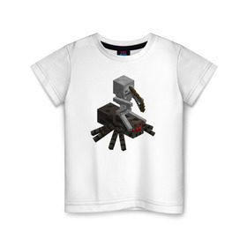 Детская футболка хлопок с принтом Minecraft в Белгороде, 100% хлопок | круглый вырез горловины, полуприлегающий силуэт, длина до линии бедер | minecraft
