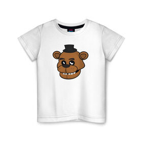 Детская футболка хлопок с принтом Freddy в Белгороде, 100% хлопок | круглый вырез горловины, полуприлегающий силуэт, длина до линии бедер | five nights at freddys | fnaf | freddy | фнаф