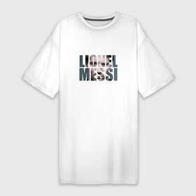 Платье-футболка хлопок с принтом Lionel Messi face в Белгороде,  |  | месси
