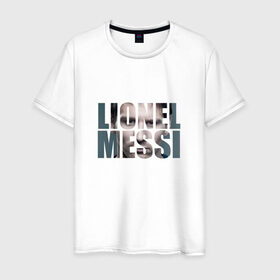 Мужская футболка хлопок с принтом Lionel Messi face в Белгороде, 100% хлопок | прямой крой, круглый вырез горловины, длина до линии бедер, слегка спущенное плечо. | месси