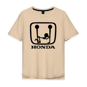 Мужская футболка хлопок Oversize с принтом Honda Logo Sexy в Белгороде, 100% хлопок | свободный крой, круглый ворот, “спинка” длиннее передней части | Тематика изображения на принте: 