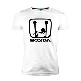 Мужская футболка премиум с принтом Honda Logo Sexy в Белгороде, 92% хлопок, 8% лайкра | приталенный силуэт, круглый вырез ворота, длина до линии бедра, короткий рукав | Тематика изображения на принте: 