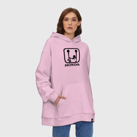 Худи SuperOversize хлопок с принтом Honda Logo Sexy в Белгороде, 70% хлопок, 30% полиэстер, мягкий начес внутри | карман-кенгуру, эластичная резинка на манжетах и по нижней кромке, двухслойный капюшон
 | 