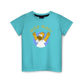 Детская футболка хлопок с принтом Homer Simpson Woo Hoo в Белгороде, 100% хлопок | круглый вырез горловины, полуприлегающий силуэт, длина до линии бедер | Тематика изображения на принте: homer simpson woo hoo гомер симпсон