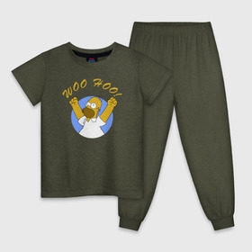 Детская пижама хлопок с принтом Homer Simpson Woo Hoo в Белгороде, 100% хлопок |  брюки и футболка прямого кроя, без карманов, на брюках мягкая резинка на поясе и по низу штанин
 | homer simpson woo hoo гомер симпсон
