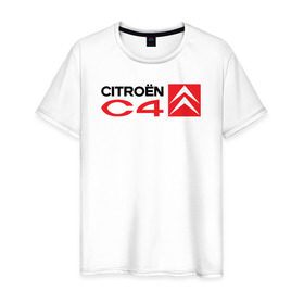 Мужская футболка хлопок с принтом CITROEN 4 в Белгороде, 100% хлопок | прямой крой, круглый вырез горловины, длина до линии бедер, слегка спущенное плечо. | citroen 4